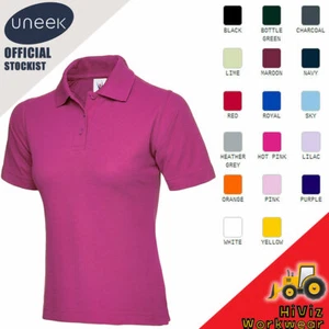 Uneek Ladies Polo Shirt Size 8 to 22 Women Casual Tee Classic Fit Work UC106 - Picture 1 of 18