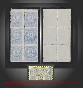 1882 ARGENTINA JACOBSEN ESSAY MINT NEVER H BLK. OF 6 FAULTS CUT SCT45 MI.41 - Picture 1 of 1