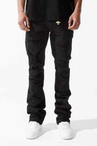 New Men's Jordan Craig Martin- (Jet Black) SYIP Knee Shred Jeans Size 40 - Picture 1 of 4