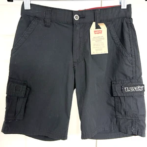 NEW Levi’s Boys Black Cargo Shorts Size 10 100% Cotton Adjustable Waist NWT - Picture 1 of 12