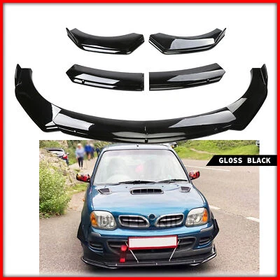 Parachoques delantero para Nissan Micra K11 March alerón labial divisor brillo estilo negro Foto 1 de 4