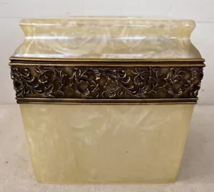 Vintage Wamsutta Adagio Kunstmarmor & Messing Taschentuch Box Abdeckung EUC - Bild 1 von 9