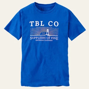 Timberland Men's Short Sleeve Lighthouse Graphic Blue T-Shirt Style #A11D1 - Picture 1 of 1