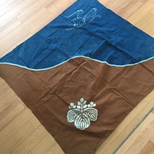 Japanese Antique Large Furoshiki Cotton Indigo Blue Plant Dyed 39.4 X 43.3 Inch - Picture 1 of 6