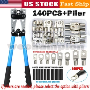 140x Lug with Cable Lug Crimper Terminal Plier Large Wire Terminal Crimping Tool - Picture 1 of 21