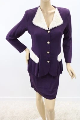 Madison Wells 1990 Vestido Vaina Carrera Trabajo Oficina Simulado Blazer Traje Nuevo de Lote Antiguo jrs 9/10 Foto 1 de 4