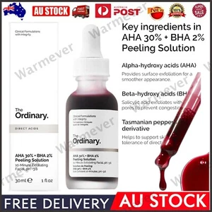 THE ORDINARY AHA 30% +BHA 2% Peeling Solution 30ml – Clears Blemishes & Pores AU - Picture 1 of 8