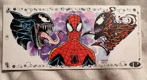 2021 2023 Upper Deck Marvel Premier Triple Sketch Card Venom Carnage Spider-man