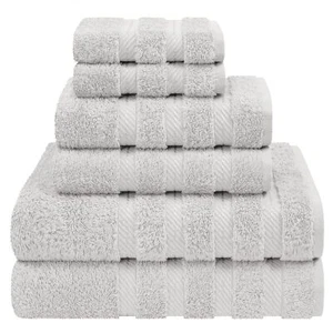 6 Piece Towel Set, 2 Bath Towels 2 Hand Towels 2 Washcloths, 100% Cotton Turkish - Picture 1 of 10