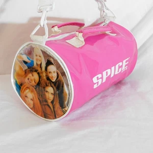 Vtg Spice Girls Hot Pink Vinyl Duffle Sports Tote Bag 90s Y2K - Picture 1 of 12