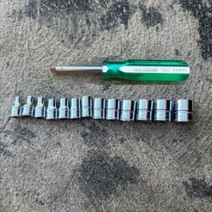 S-K Tools 10 Pc SAE Shallow Chrome Socket Set 1/4" Dr 6 Pt 3/16"-1/2" Exc. Cond. - Bild 1 von 8