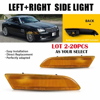 2-20 peças para 04-08 Chrysler Crossfire lente âmbar para-lama carcaças de luz marcador lateral - Imagem 1 de 4