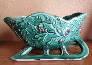 Grüne Stechpalme Beere Schlitten Süßigkeiten Nuss Schale. - Bild 1 von 6