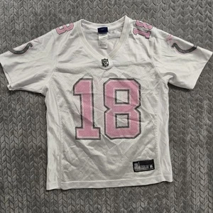 Maglia calcio donna vintage Reebok taglia small Peyton Manning rosa cancro Awar - Foto 1 di 9