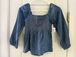 Old Navy Girls Denim Top Size M(8) New With Tags - Picture 1 of 3