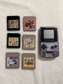 Nintendo Gameboy Color CGB001 Atomic Purple Handheld Console Parts/Repair +Extra