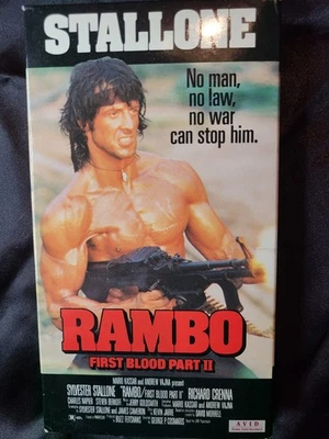 RAMBO FIRST BLOOD PART II VHS Thorn EMI HBO Video RARE Sylvester Stallone 1985 - Image 1 of 4