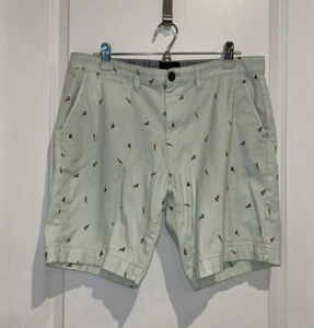Jachs New York Bleecker Fit Seafoam Green HULA GIRLS Chino/Golf Shorts Sz 34 - Picture 1 of 4