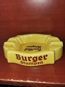 Porzellanfabrik Burger Stumpen Vtg Ashtray Yellow Red Tobacciana Man Cave Bar - Picture 1 of 1