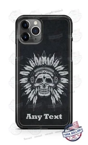 Native Indian Skull Head Dress Phone Case Cover For iPhone Samsung A20 Google LG - Picture 1 of 4