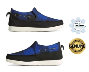 Sperry Moc-Sider Buffalo Check Shoes Blue - Picture 1 of 4