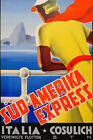 Sud Amerika Express Vintage Italia Cosulich Art Wall Room Poster - Poster 20X30