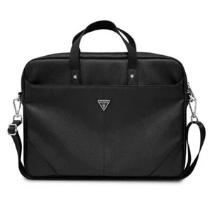 Guess 4G Hot Stamp Triangle Logo Laptop Bag 16" Black Saffiano - GUCB15PSATLK - Picture 1 of 3