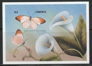 LIBERIA INSECTS BUTTERFLIES STAMPS 1998 BUTTERFLIES IMPERF SS MNH - IB124