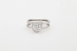 $16000 Ritani GIA VVS I Diamond IDEAL CUT 3ct Diamond Halo Platinum Wedding Ring