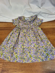 Vintage Sylvia Whyte Purple Floral Childrens Dress Size 4T - Picture 1 of 5