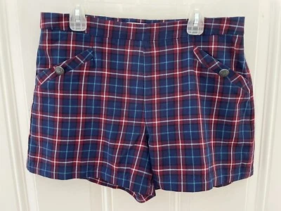 Shorts xadrez feminino Mademoiselle Jacadi Paris tamanho L 14-16 - Imagem 1 de 3