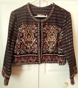 Soft Surroundings Mandala Beaded Bolero Jacket Med. - Picture 1 of 6