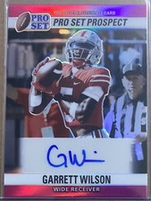 Garrett Wilson 2022 Pro Set Metal 1990 Throwback #90GW1 Pink Refractor Auto 9/25