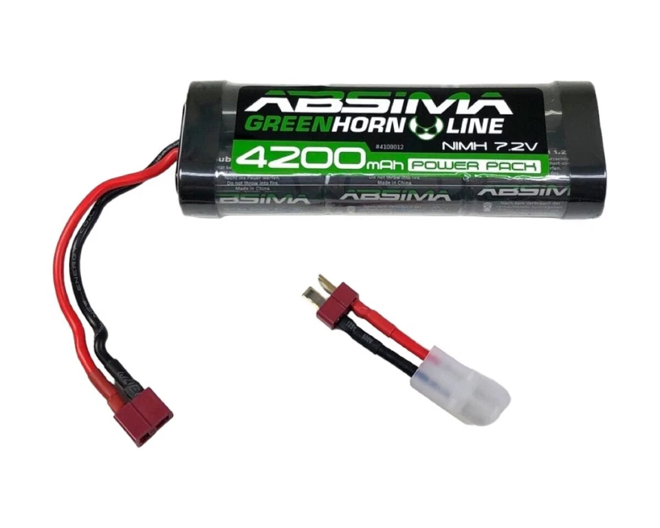 Absima Greenhorn NiMH Stick Pack 7.2V 4200 T-Plug und Tamiya Adapter AB-4100012  - Bild 1 von 1