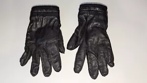 COS Black Leather gloves EUR L/XL Cashmere lining - Picture 1 of 4