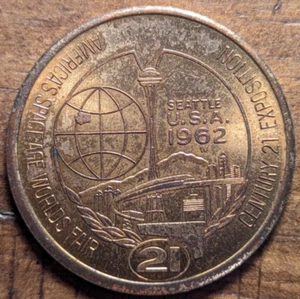 Seattle Washington Century 21 Worlds Fair Space Needle 1962 llamada dólar - Imagen 1 de 4