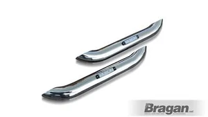 Rear Quarter Bars + Slim LEDs To Fit Ford Ranger 2023+ 4x4 Stainless Tube - Pair - Picture 1 of 8
