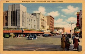 POSTKARTE STRASSENSZENE WASHINGTON STREET ÖSTLICH VOM RATHAUS PHOENIX ARIZONA - Bild 1 von 2
