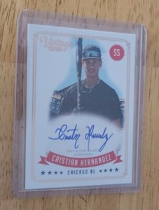 CRISTIAN HERNANDEZ 2020 Onyx Vintage Premium #/90 ON-CARD AUTO CUBS