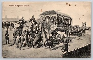 Postcard Rewa Elephant Coach India Greetings from Bombay - Picture 1 of 2