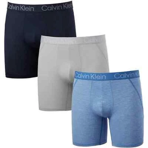 Calvin Klein Men's Micro Mesh Boxer 4 Way Stretch, 3 Pack Blue Size L NEW - Picture 1 of 3