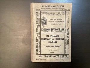 1936 Mt. Pleasant Michigan, Luedders City Directory, history,  ads - Picture 1 of 24
