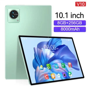 Green V10 Tablet PC Android 12 10.1'' 8+256GB 8000mAh 24+48MP Wifi Dual Camera - Picture 1 of 10