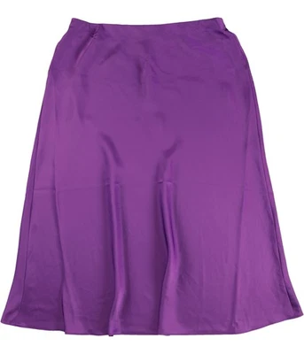 Ralph Lauren Womens Solid Charmeuse Midi Skirt, purple, 6 - image 1 of 4