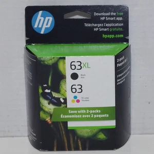 HP 63XL Czarny i trójkolorowy wkład atramentowy Combo Pack Oryginalny fabrycznie nowy Wygasły - Zdjęcie 1 z 10
