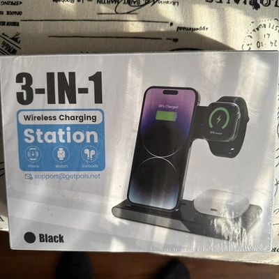 *NEW* 3-in-1 Wireless Charging Station iPhone, Galaxy, AirPods, Apple Watch - Image 1 of 2