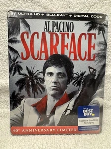 Scarface Steelbook 4K Ultra HD +Blu-Ray + Digital 40th Anniversary Brand New - Picture 1 of 2