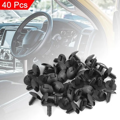 40pcs Plastic Bolt Rivets Fastener Expansion Trunk Clips Black for Toyota - Imagem 1 de 4