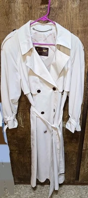 Vintage 70s ETIENNE AIGNER Womens 12 PETITE Belted Trench Coat Classic Long - Image 1 of 4