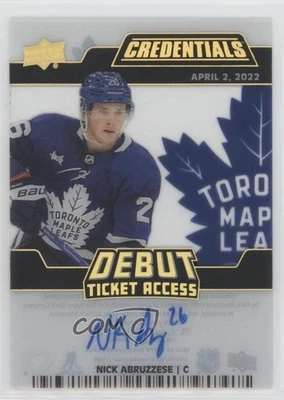 2022 Upper Deck Credentials 32/99 Nicholas Abruzzese Nick #DTA-NA Rookie Auto RC - Image 1 of 3